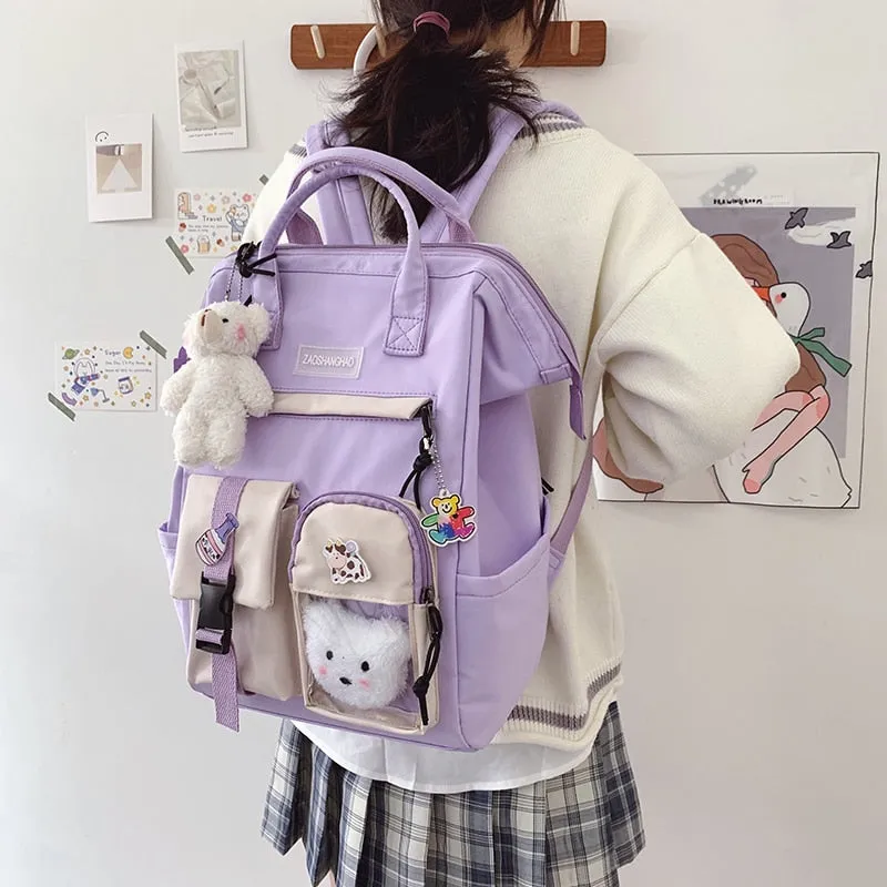 Large Pastel Waterproof Backpack Handbag