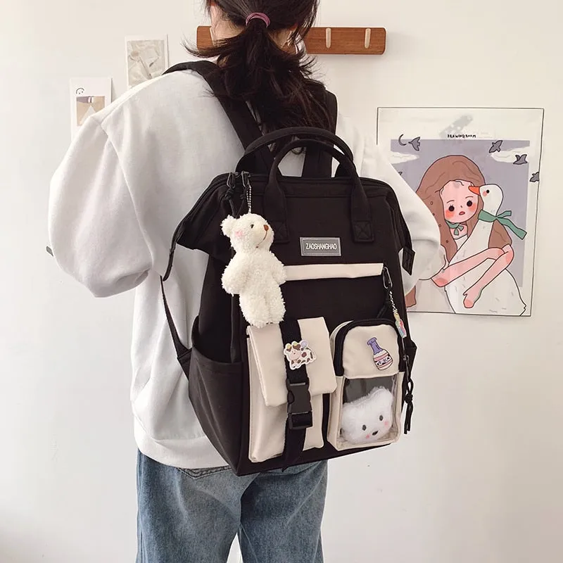 Large Pastel Waterproof Backpack Handbag