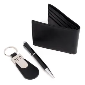 Leather Wallet, Pen, Key Chain Set Gift -7612