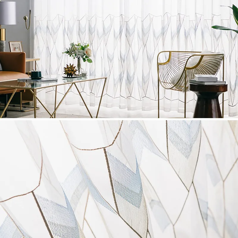 Leona Gauze Embroidery Light Filtering Custom Curtain
