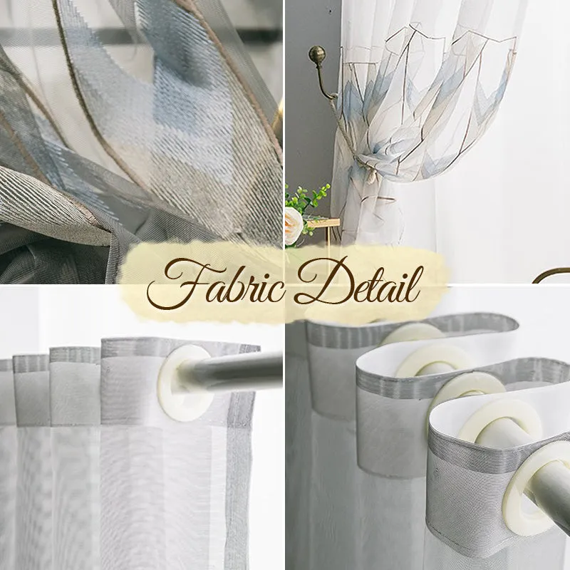 Leona Gauze Embroidery Light Filtering Custom Curtain