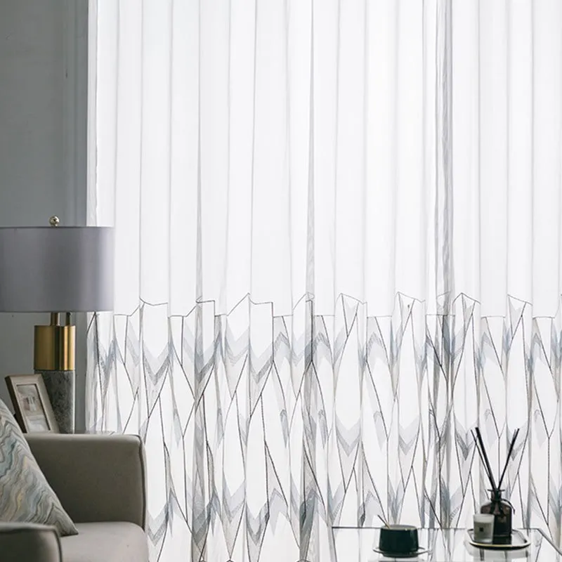 Leona Gauze Embroidery Light Filtering Custom Curtain