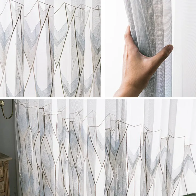 Leona Gauze Embroidery Light Filtering Custom Curtain