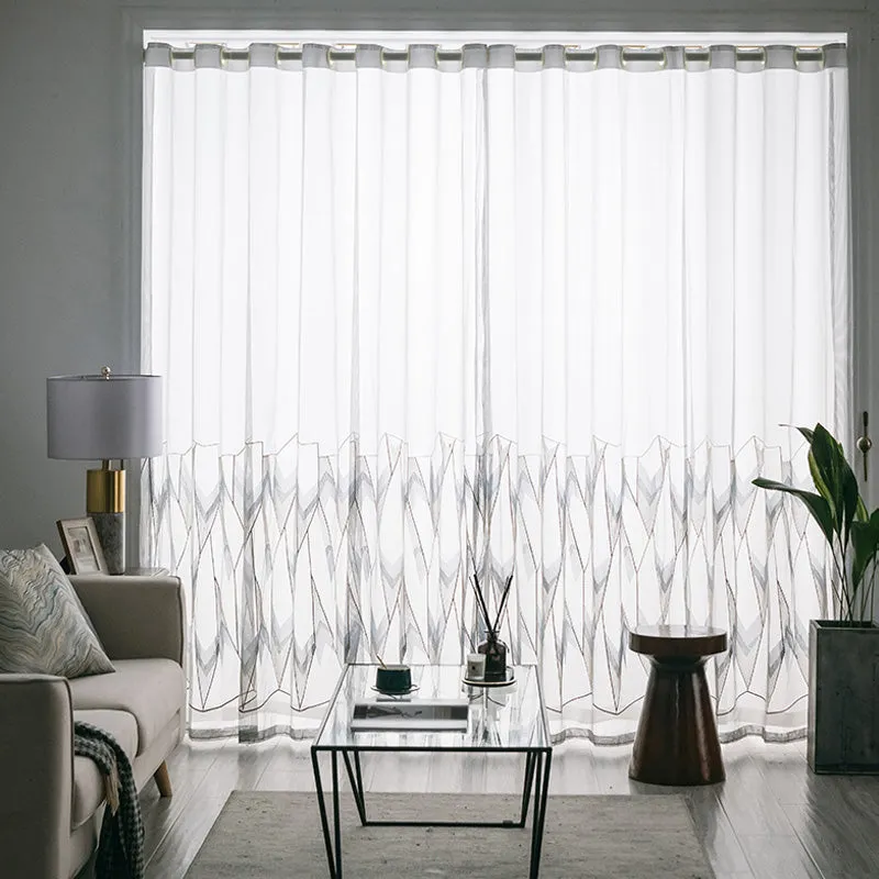 Leona Gauze Embroidery Light Filtering Custom Curtain