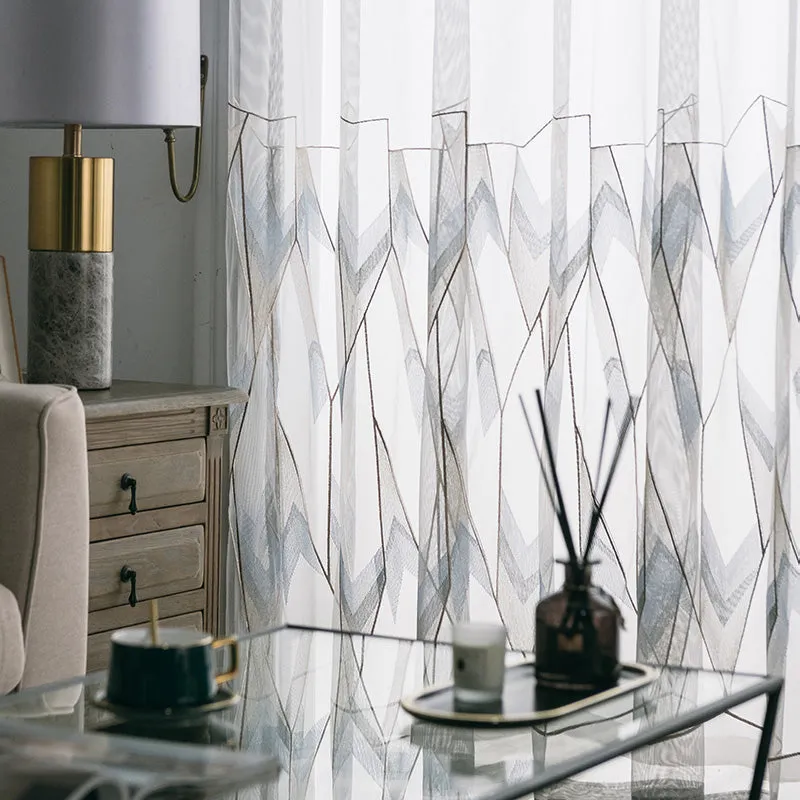 Leona Gauze Embroidery Light Filtering Custom Curtain