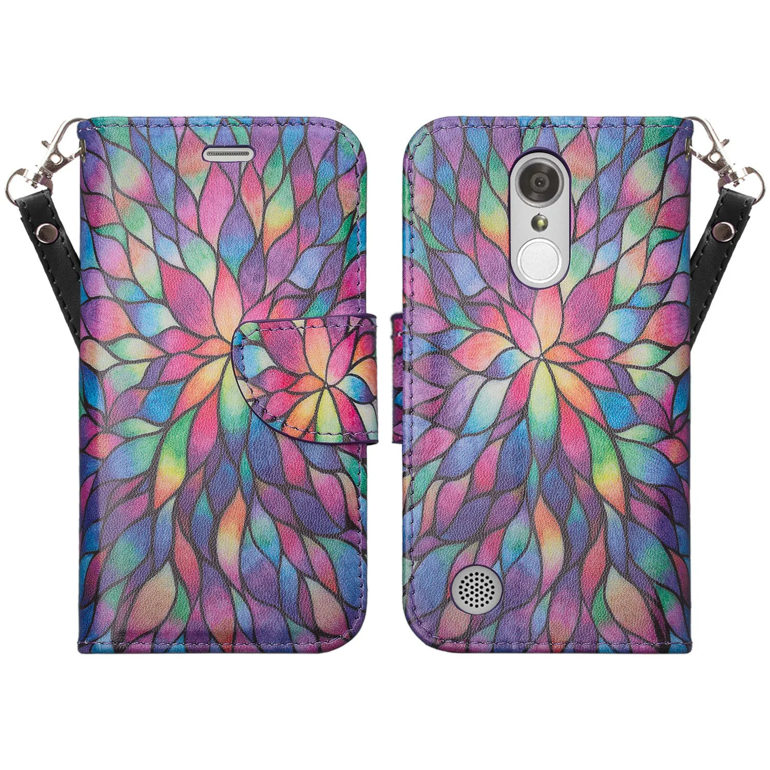 LG LV3 Wallet Case - Rainbow Flower