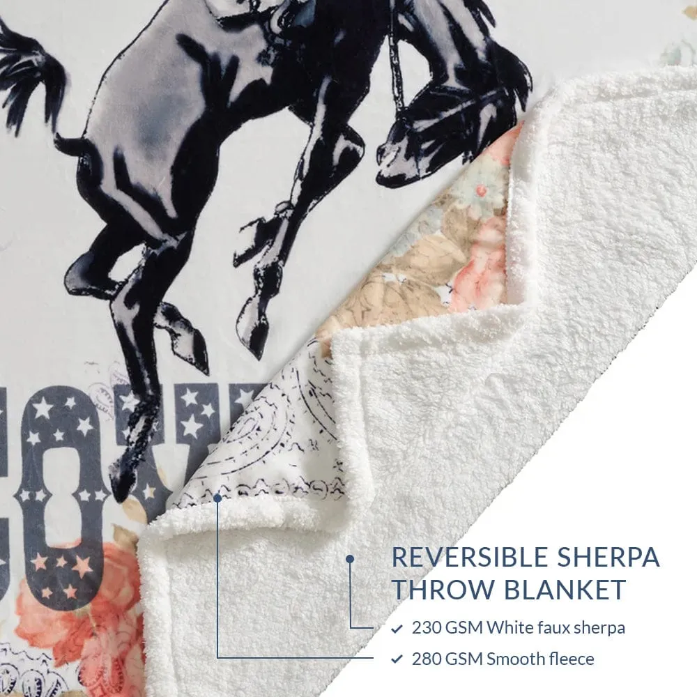 Long Live Cowboys Campfire Sherpa Throw