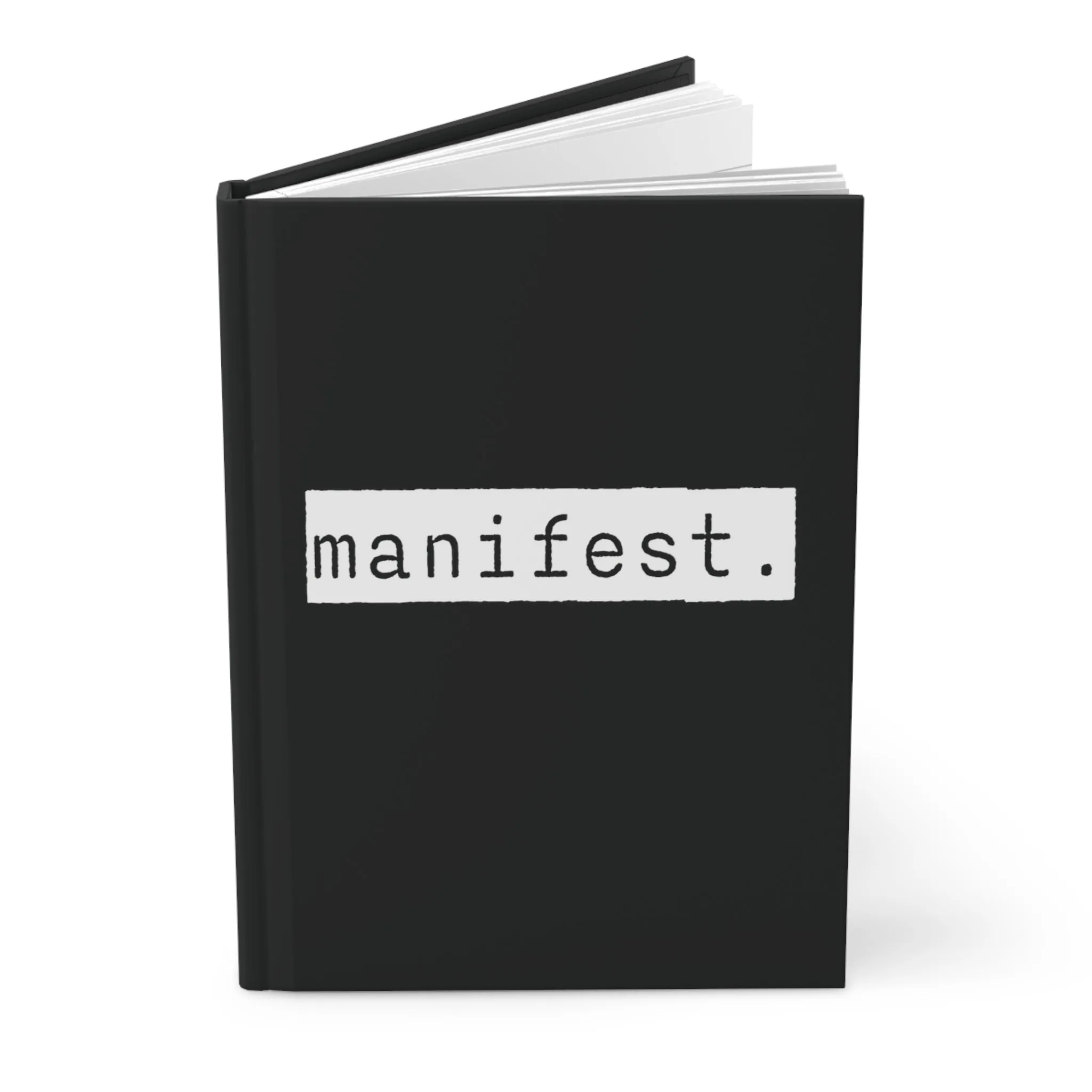 Manifest Black Matte Hardcover Journal | Blank Book for Ideas and Planning | Lined Notebook Diary Log