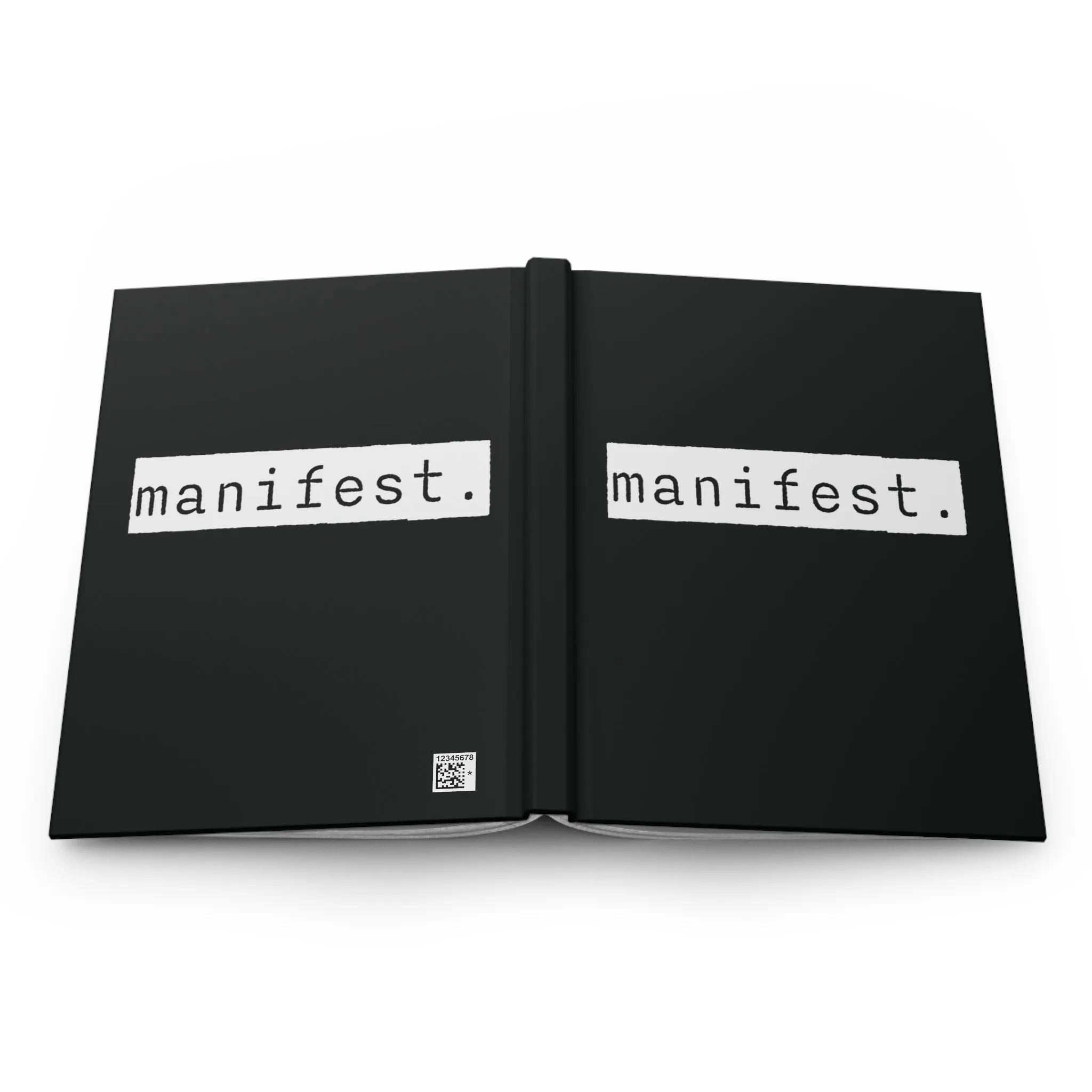 Manifest Black Matte Hardcover Journal | Blank Book for Ideas and Planning | Lined Notebook Diary Log