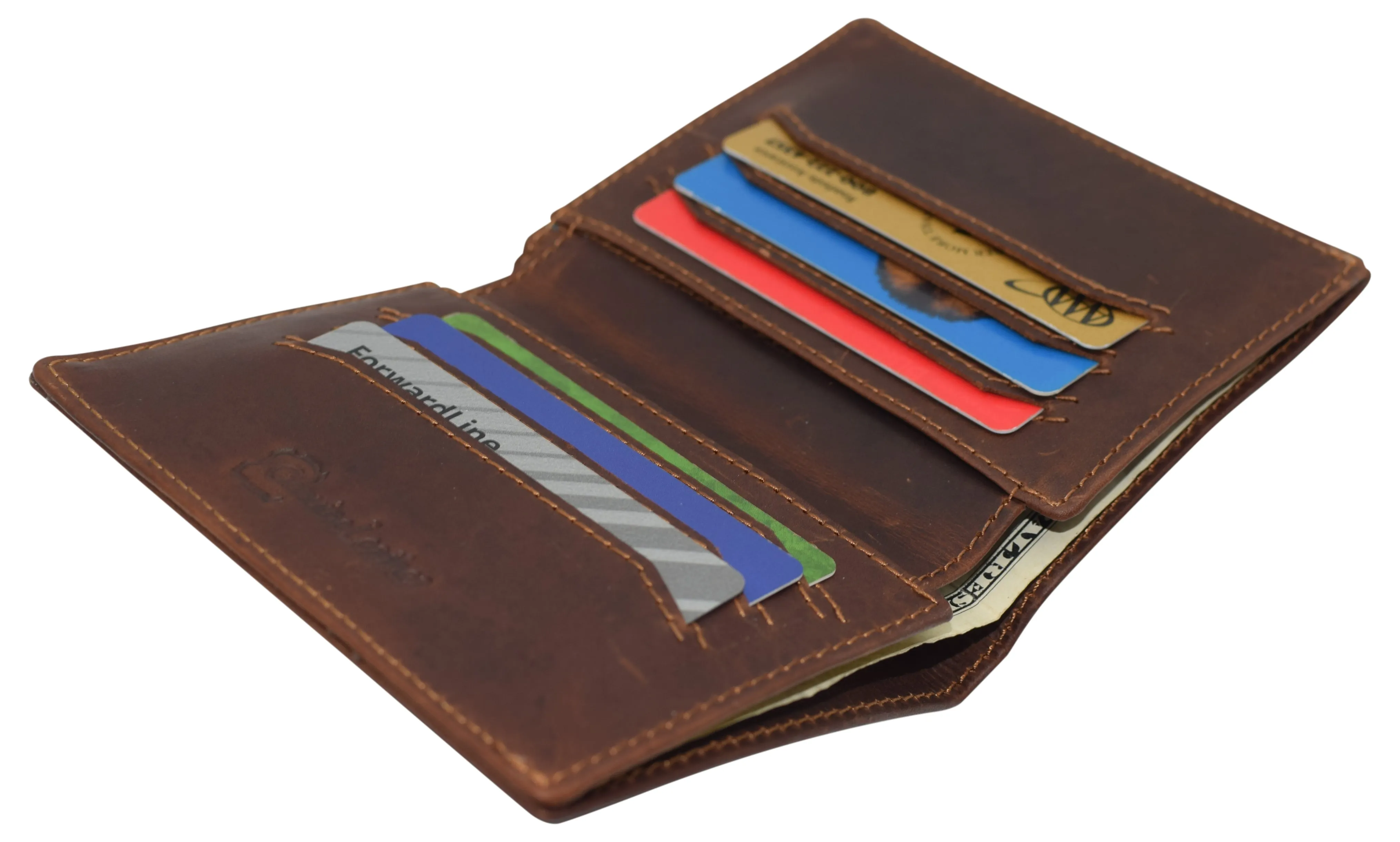 Mens Slim Bifold Vintage Leather Wallet RFID Blocking Vertical Credit Card Slots Holder Wallets for Men RFID610138RHU