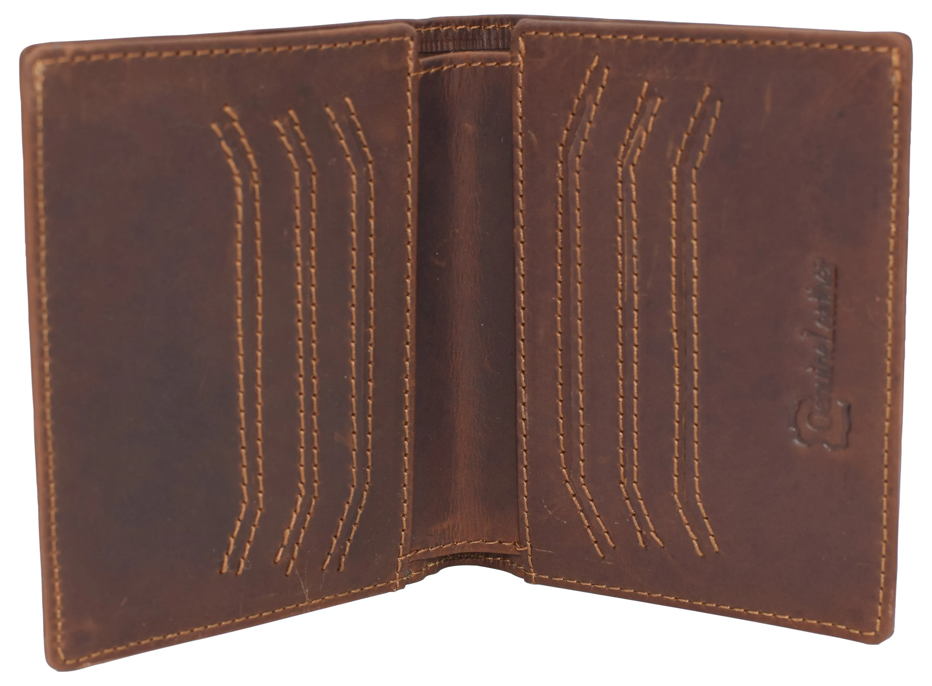 Mens Slim Bifold Vintage Leather Wallet RFID Blocking Vertical Credit Card Slots Holder Wallets for Men RFID610138RHU
