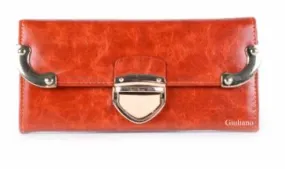 Metal Accented Italian Leather Wallet
