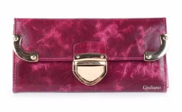 Metal Accented Italian Leather Wallet