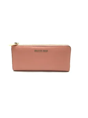 Michael Kors Women's Jet Set Wallet Peach Leather Quarter-Zip