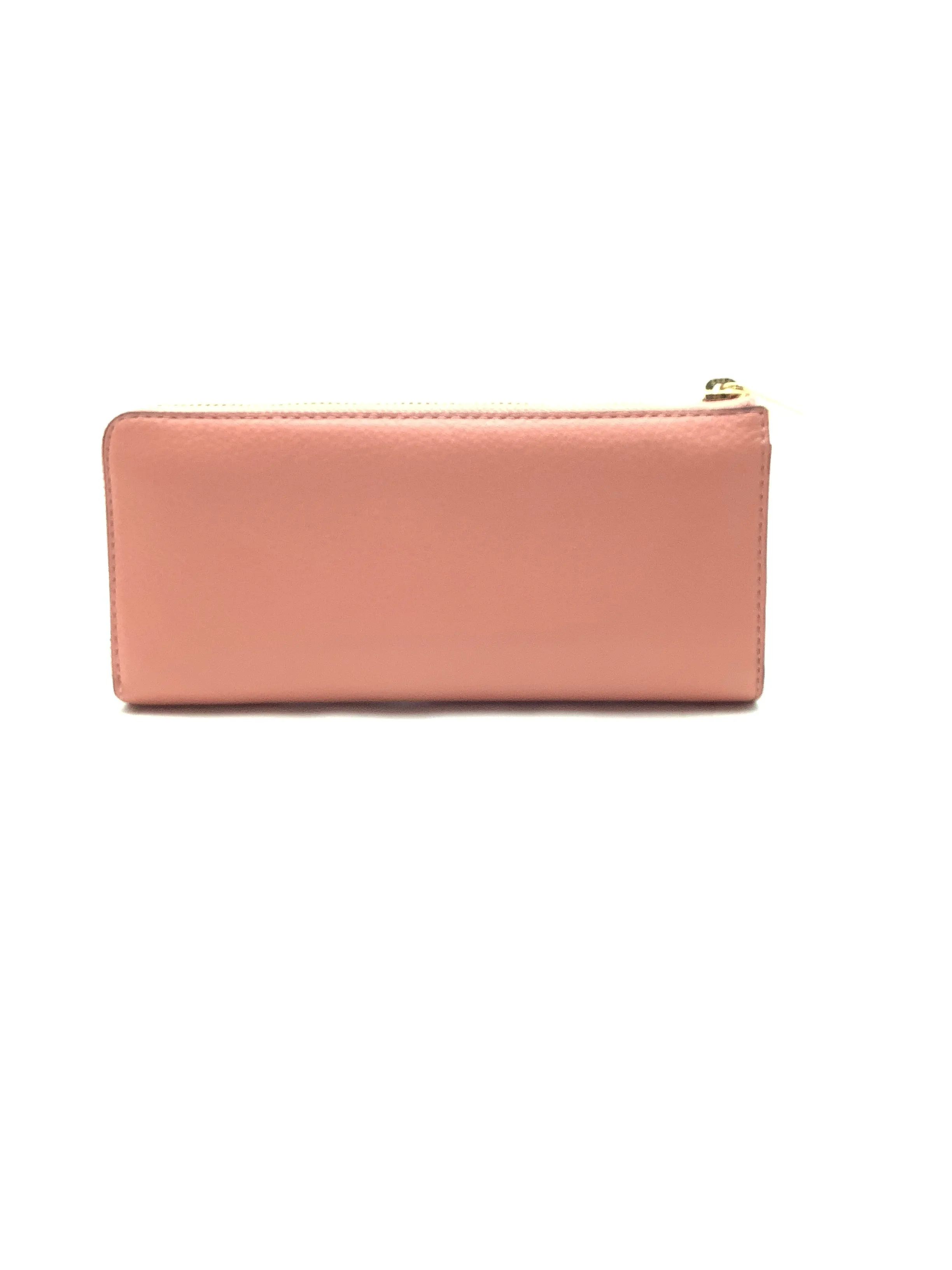 Michael Kors Women's Jet Set Wallet Peach Leather Quarter-Zip