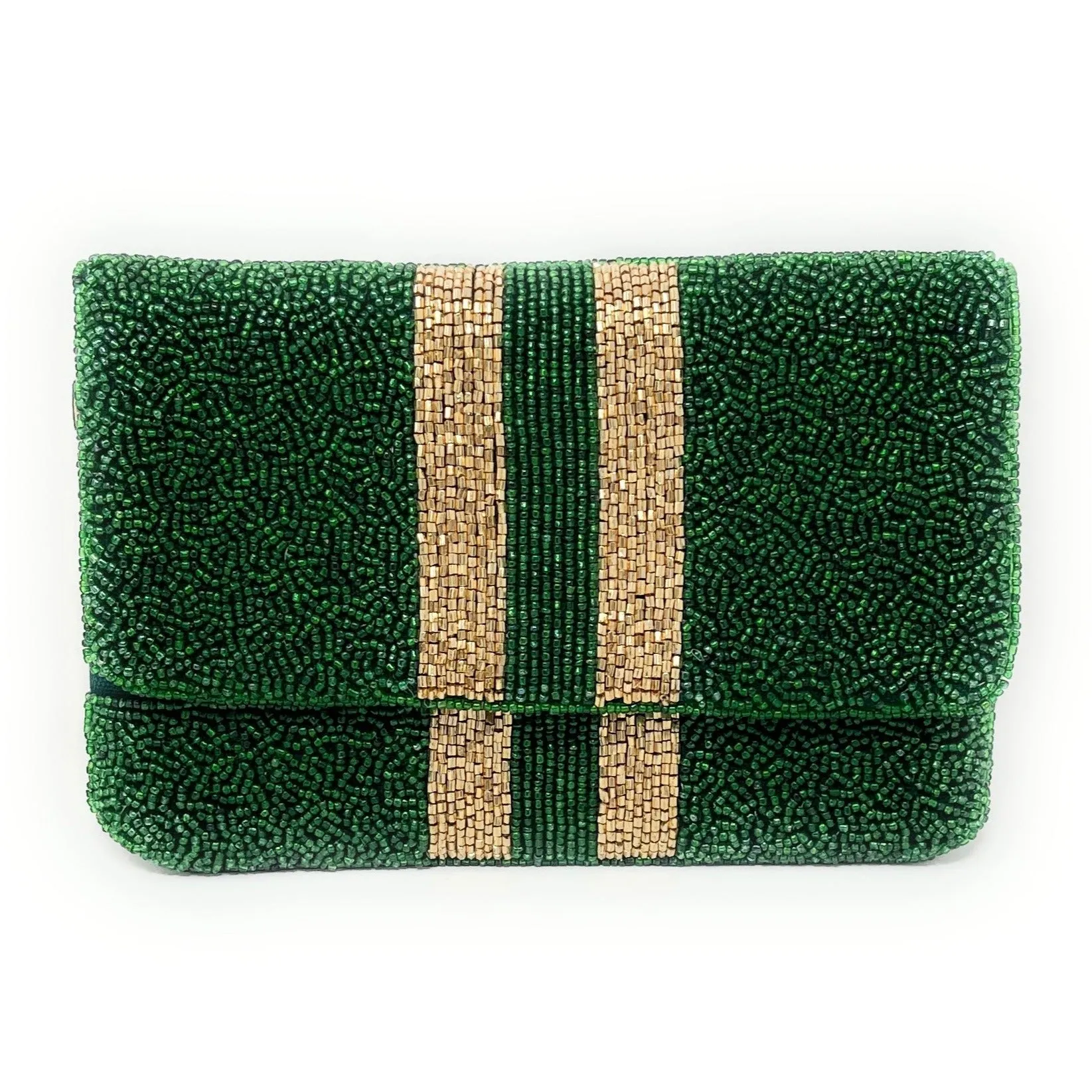 Mini Green Beaded Clutch Purse