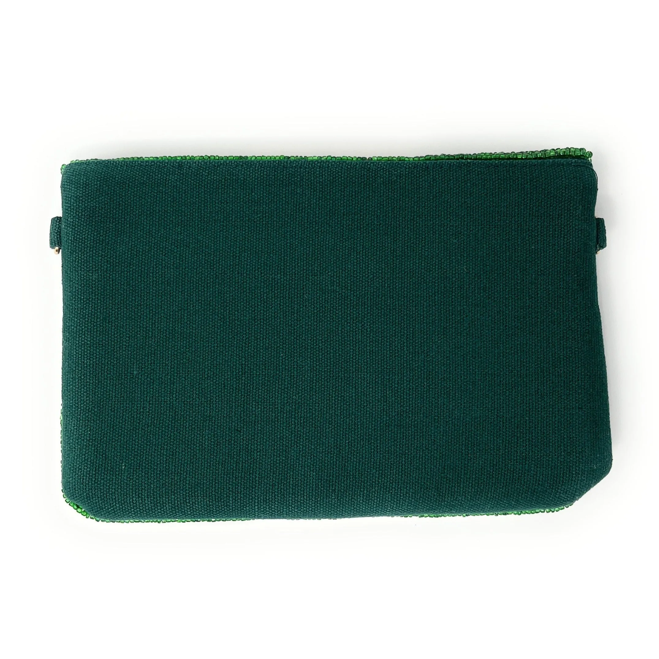 Mini Green Beaded Clutch Purse