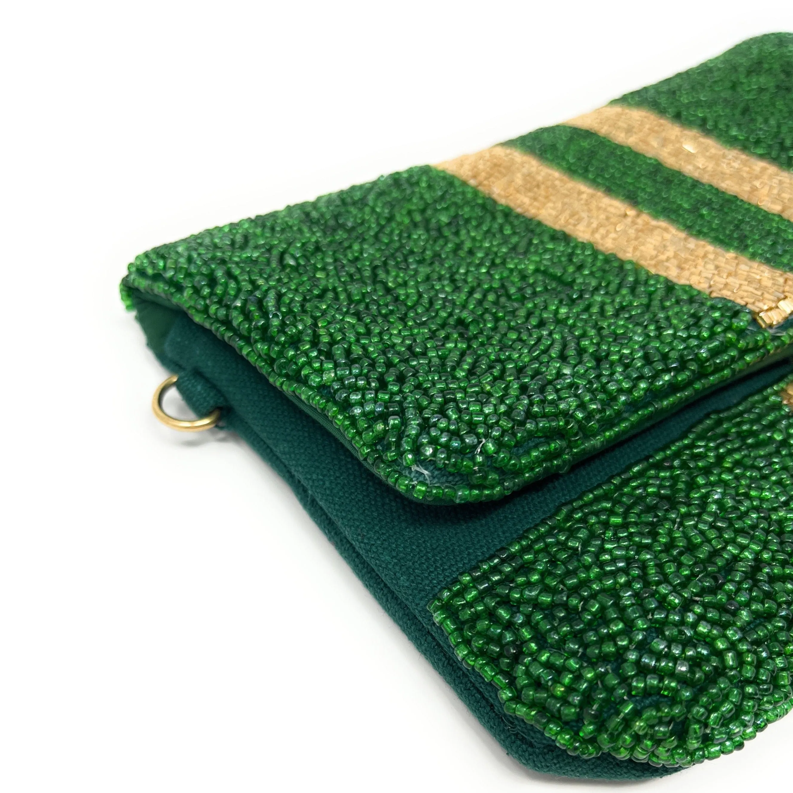 Mini Green Beaded Clutch Purse