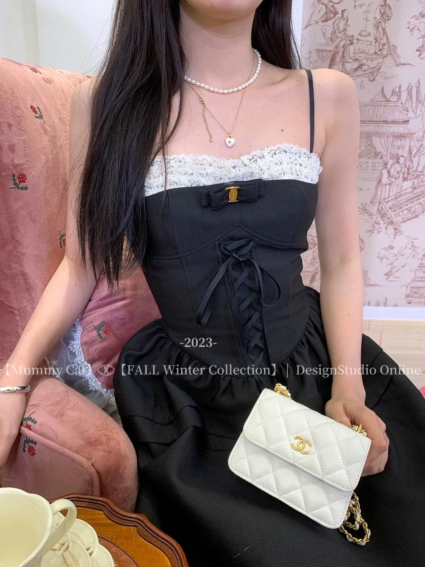 [Mummy Cat] Ballet Sweetheart Lace Dress