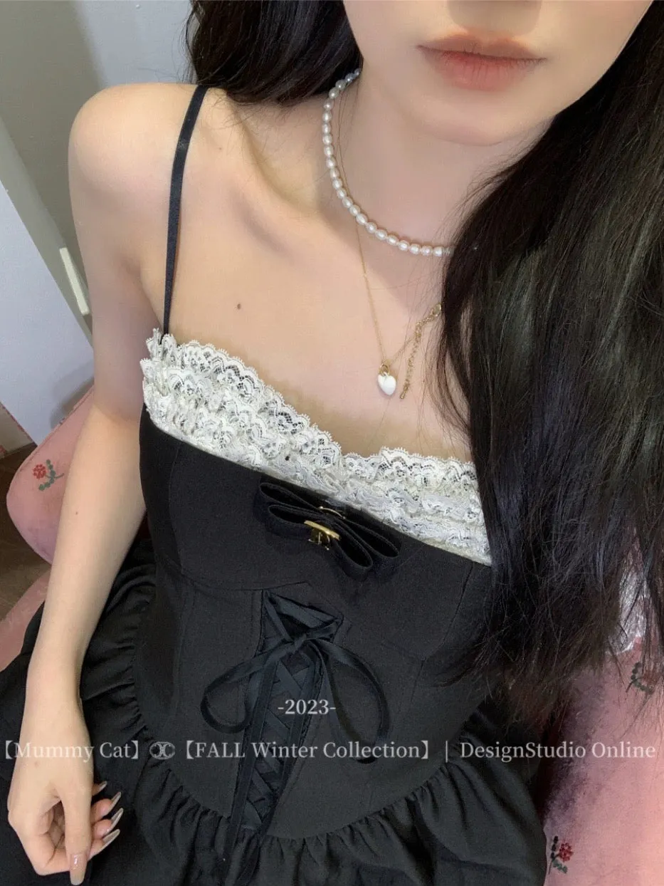 [Mummy Cat] Ballet Sweetheart Lace Dress