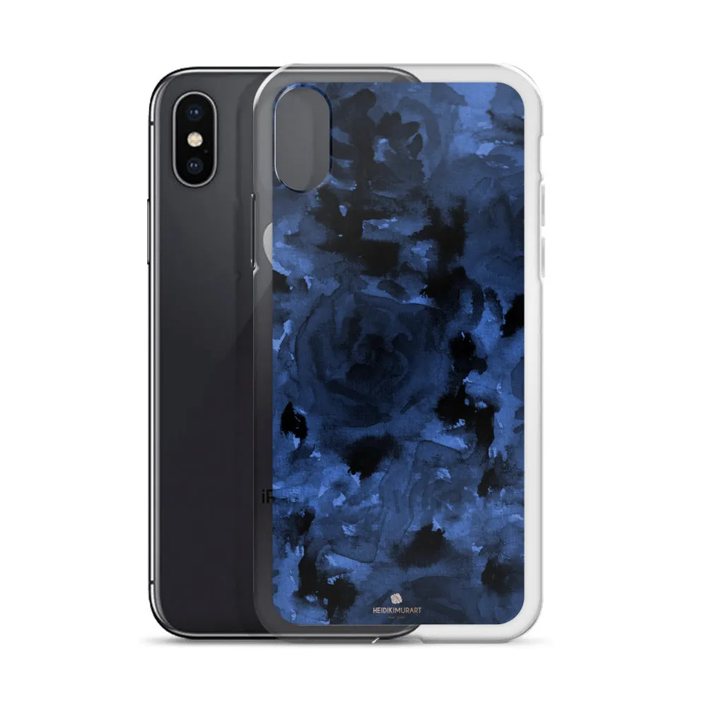 Navy Blue Floral iPhone Case, iPhone X | XS | XR | XS Max | 8 | 8  | 7  Case- Printed in EU/USA
