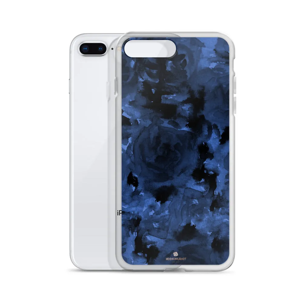 Navy Blue Floral iPhone Case, iPhone X | XS | XR | XS Max | 8 | 8  | 7  Case- Printed in EU/USA