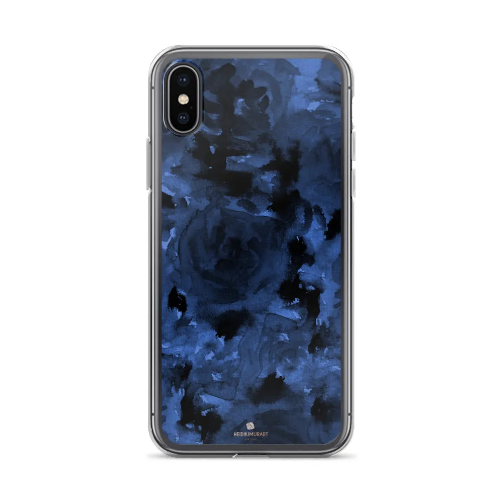 Navy Blue Floral iPhone Case, iPhone X | XS | XR | XS Max | 8 | 8  | 7  Case- Printed in EU/USA