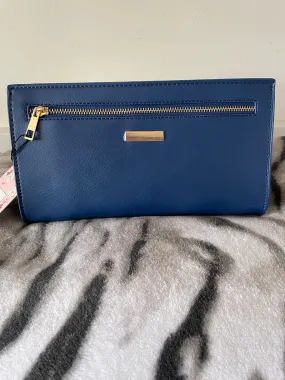 Navy Double Zip Clutch Bag