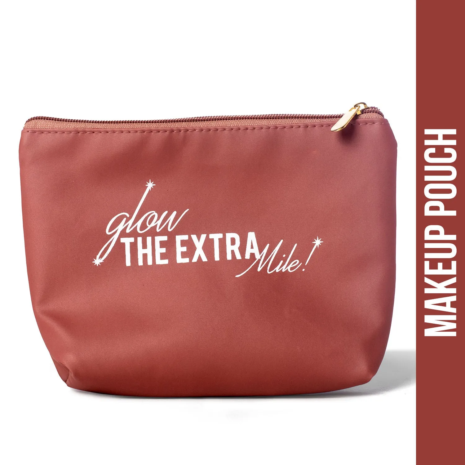 NY Bae Makeup Pouch | Travel Friendly | Multi Purpose Bag | Spacious - Rust