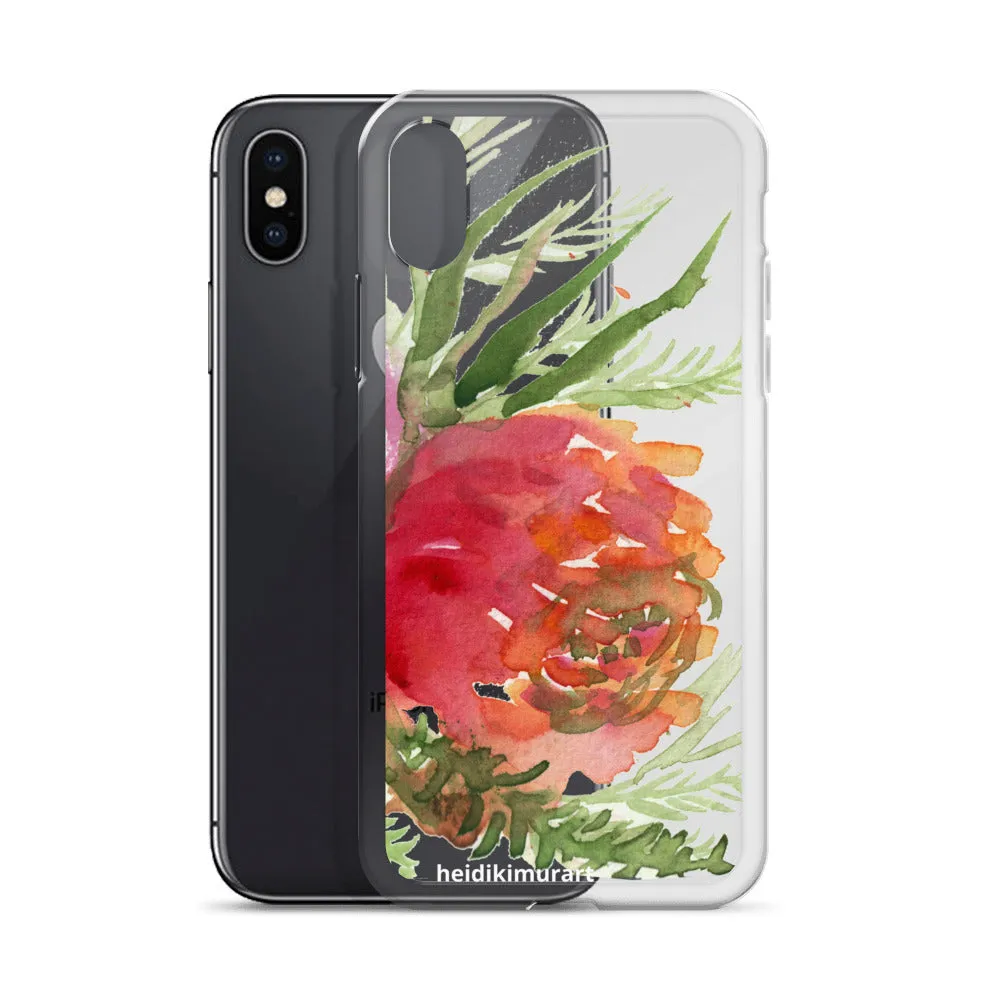 Orange Red Rose Phone Case, iPhone X | XS | XR | XS Max | 8 | 8  | 7| 7  Phone Case-Printed in USA/EU