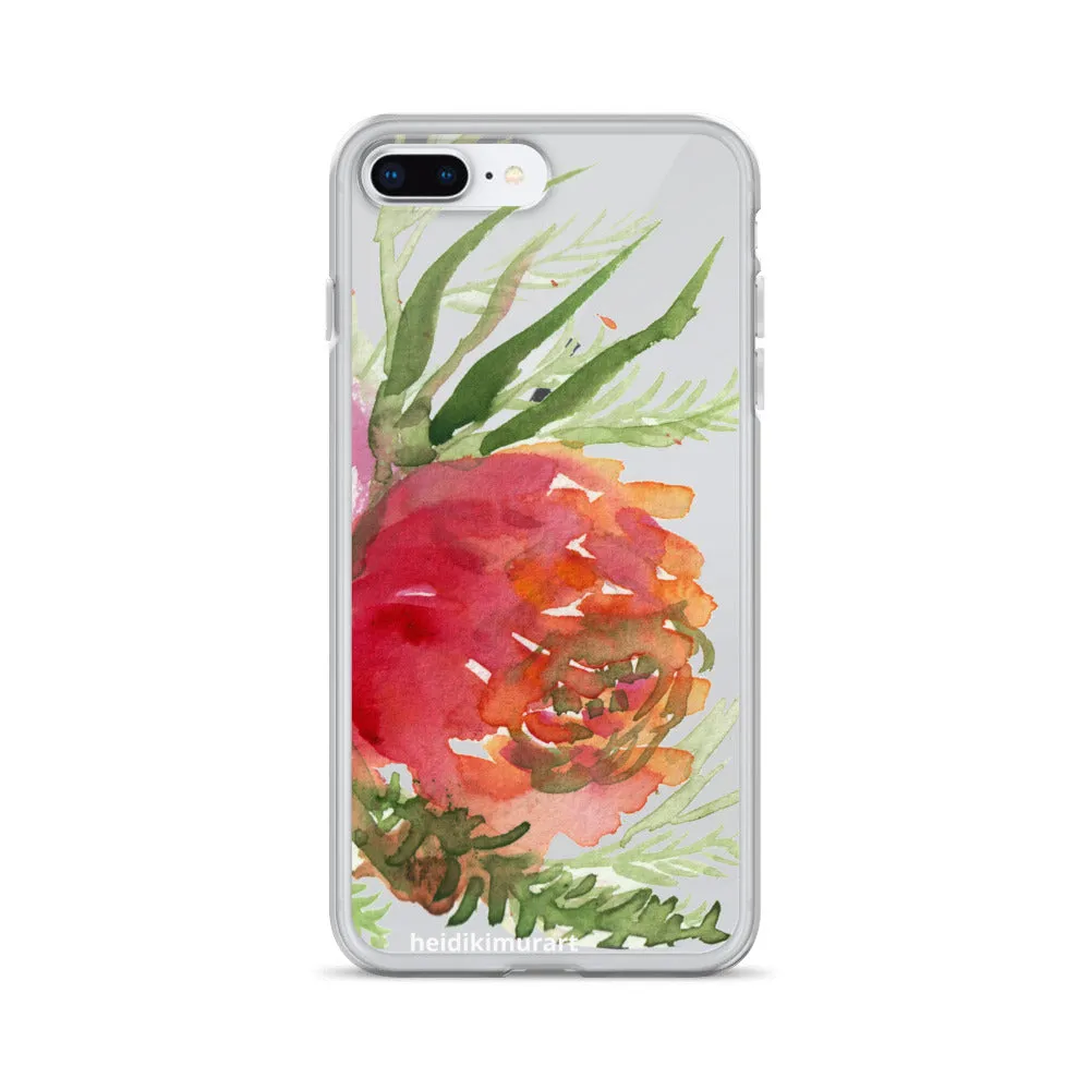 Orange Red Rose Phone Case, iPhone X | XS | XR | XS Max | 8 | 8  | 7| 7  Phone Case-Printed in USA/EU