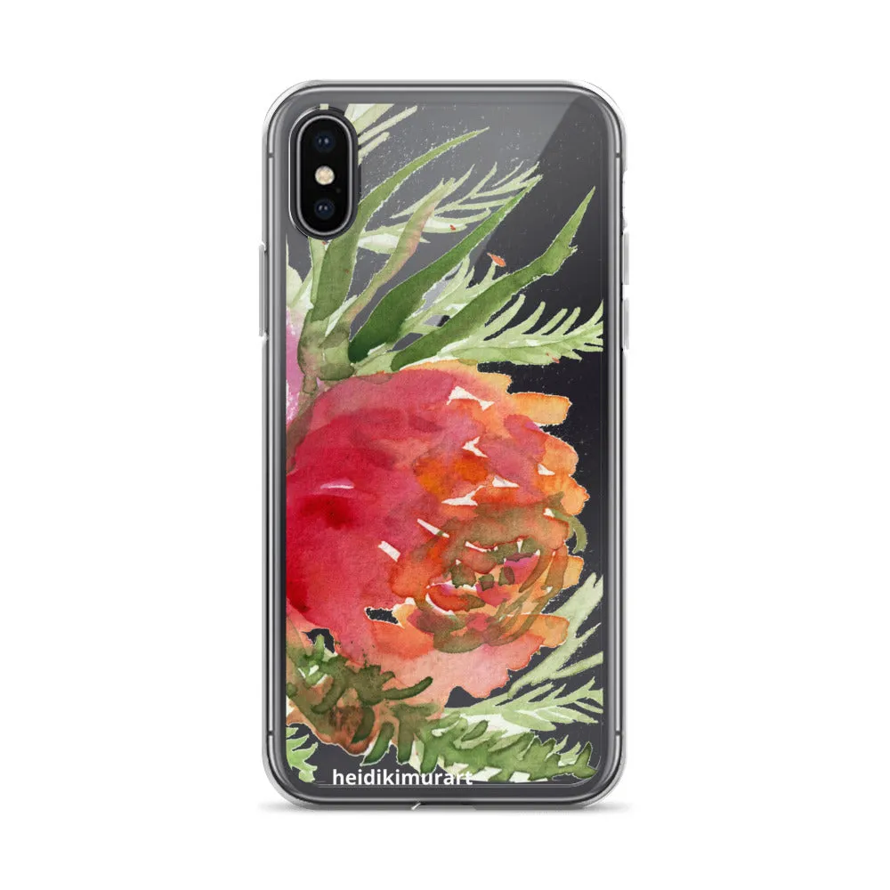 Orange Red Rose Phone Case, iPhone X | XS | XR | XS Max | 8 | 8  | 7| 7  Phone Case-Printed in USA/EU