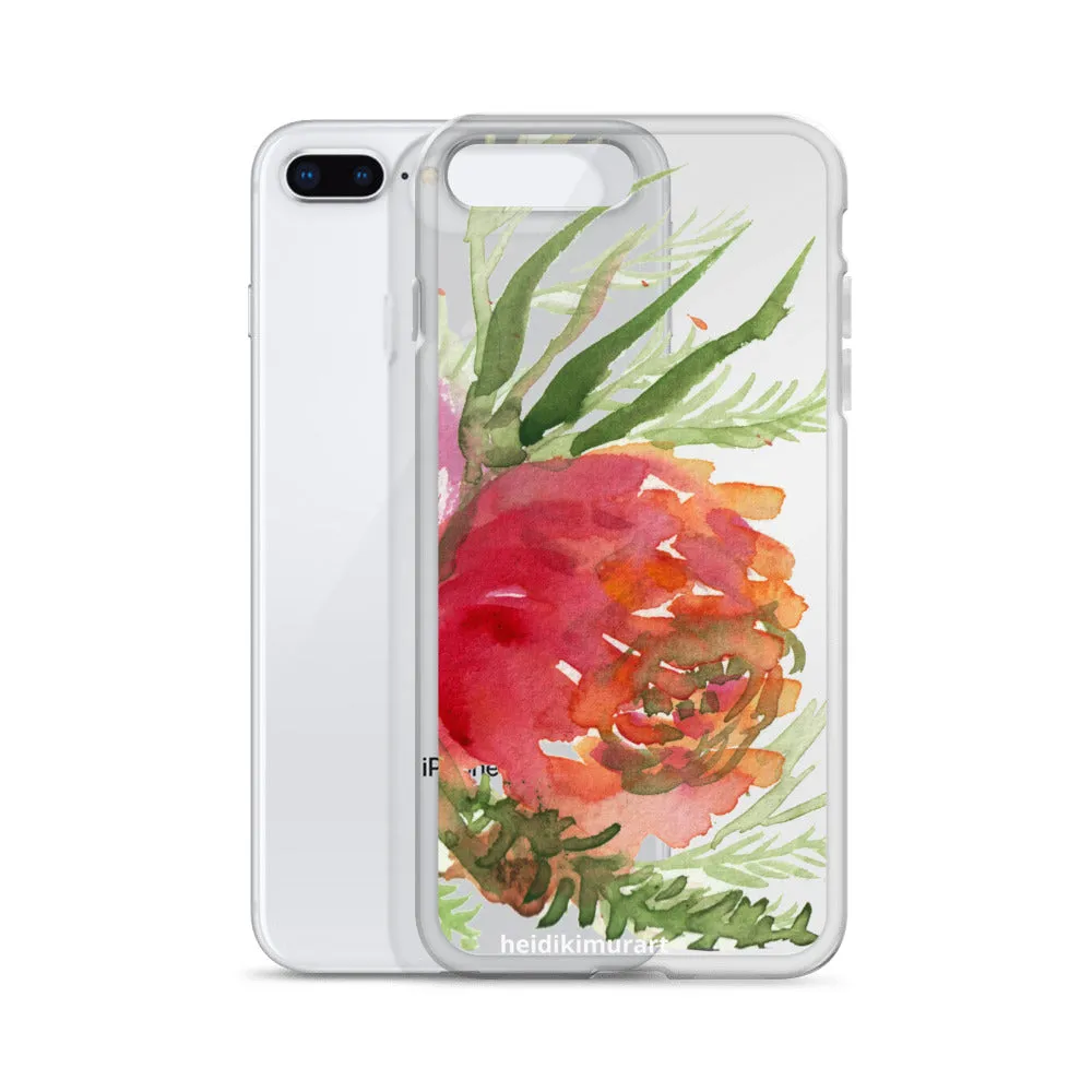 Orange Red Rose Phone Case, iPhone X | XS | XR | XS Max | 8 | 8  | 7| 7  Phone Case-Printed in USA/EU
