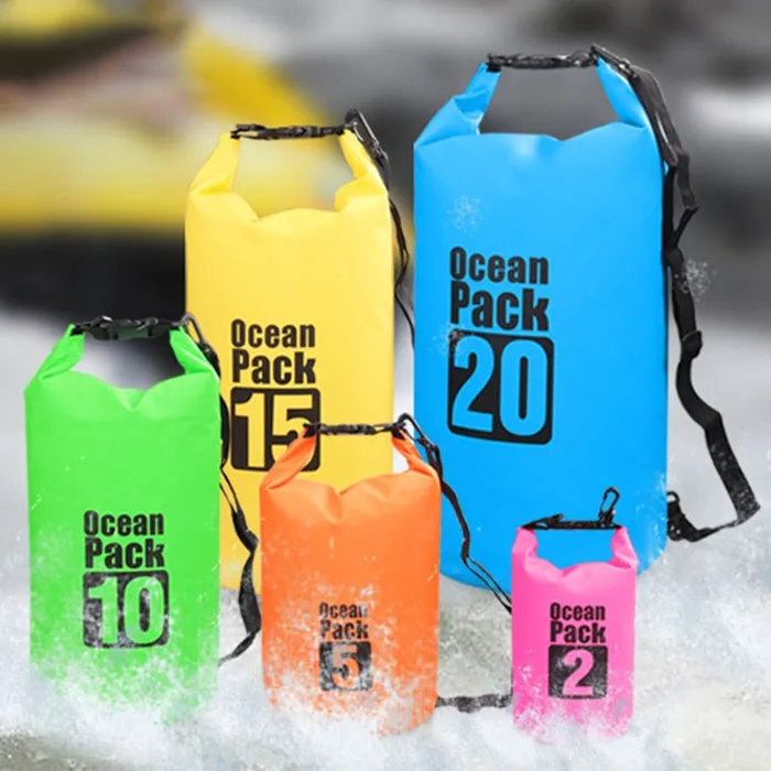 Outdoor Waterproof Single Shoulder Bag Dry Sack PVC Barrel Bag, Capacity: 3L (Green)