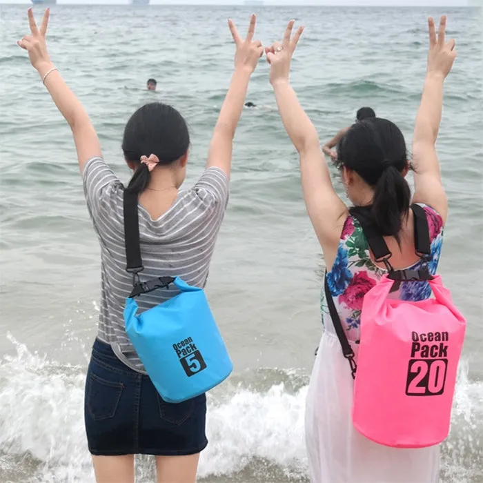 Outdoor Waterproof Single Shoulder Bag Dry Sack PVC Barrel Bag, Capacity: 3L (Green)