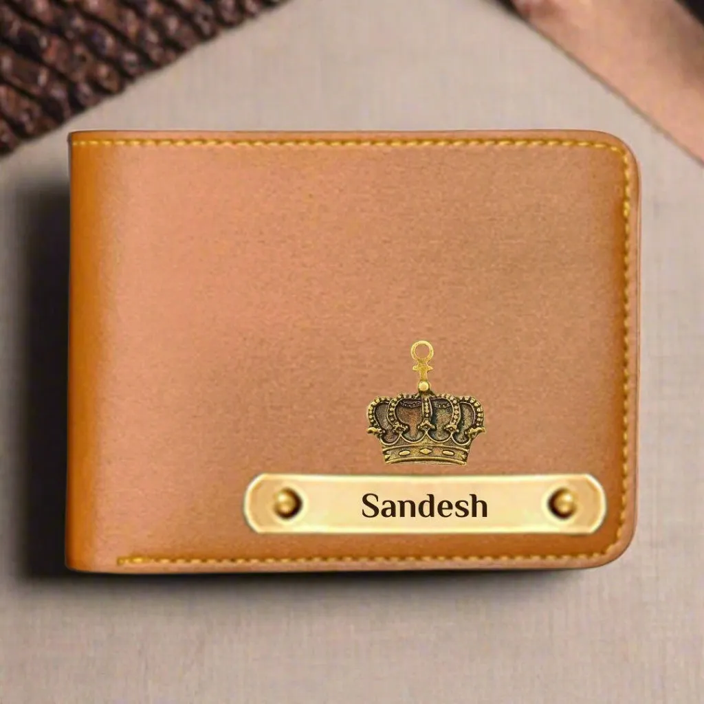 Personalized King & Queen Wallet and Clutch Set - Tan