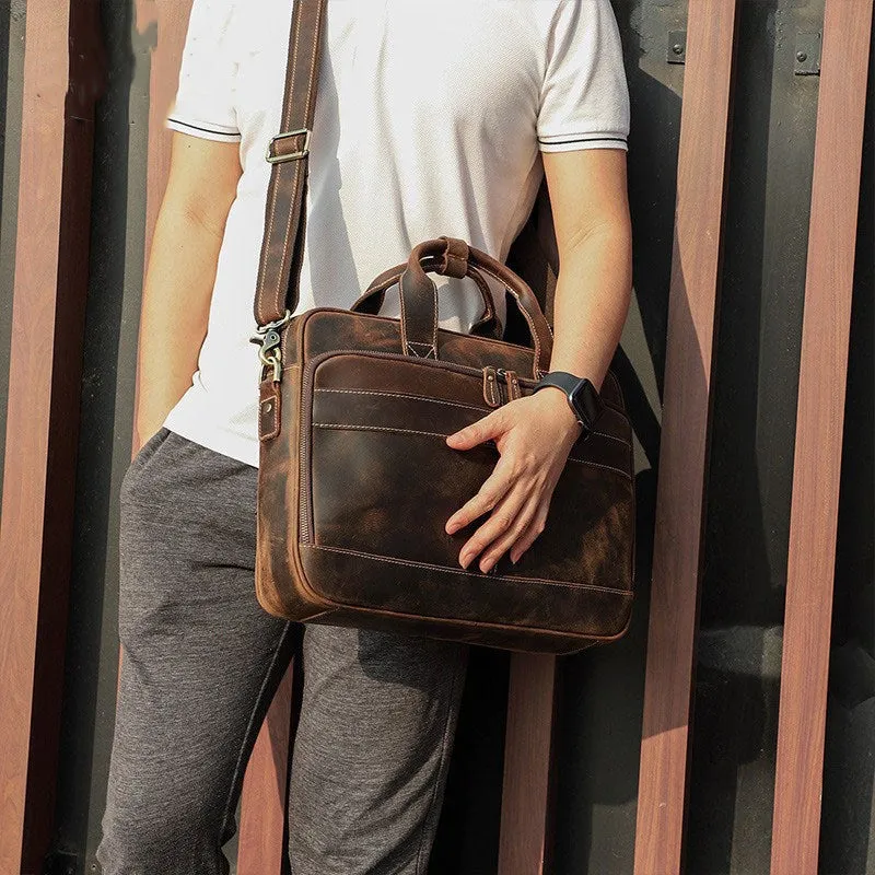 Personalized Leather Messenger Bag, Leather Portfolio, Folder Personalized Gift, Leather Briefcase