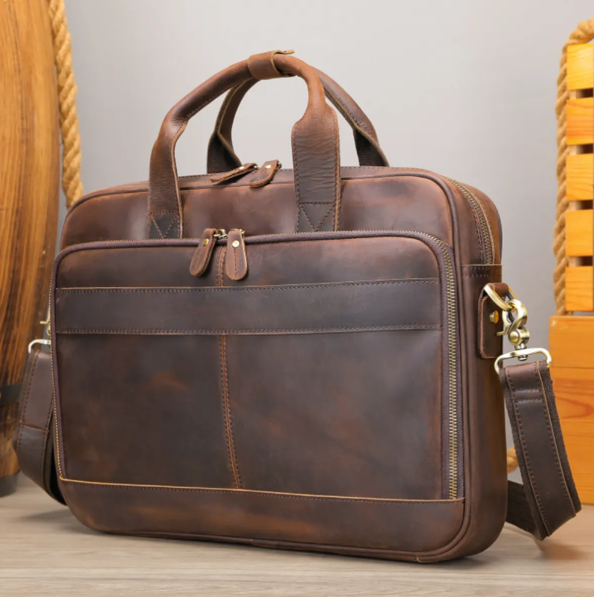Personalized Leather Messenger Bag, Leather Portfolio, Folder Personalized Gift, Leather Briefcase