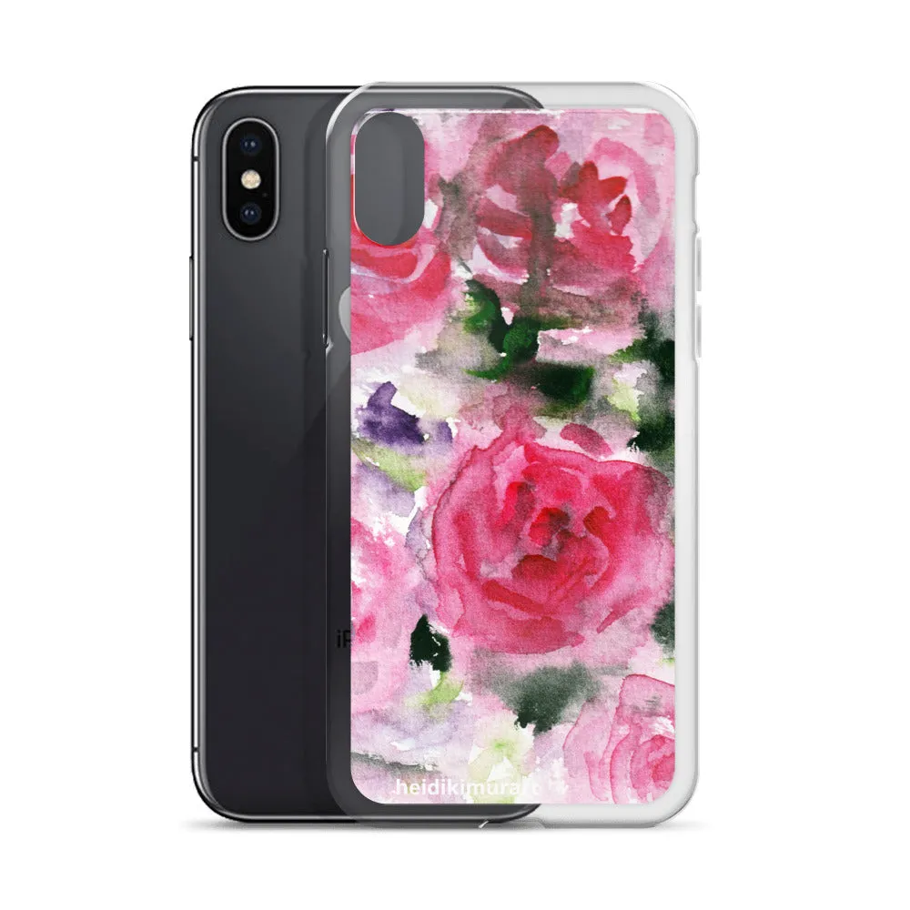 Pink French Rose Phone Case, iPhone X | XS | XR | XS Max | 8 | 8  | 7| 7  Phone Case-Printed in USA/EU