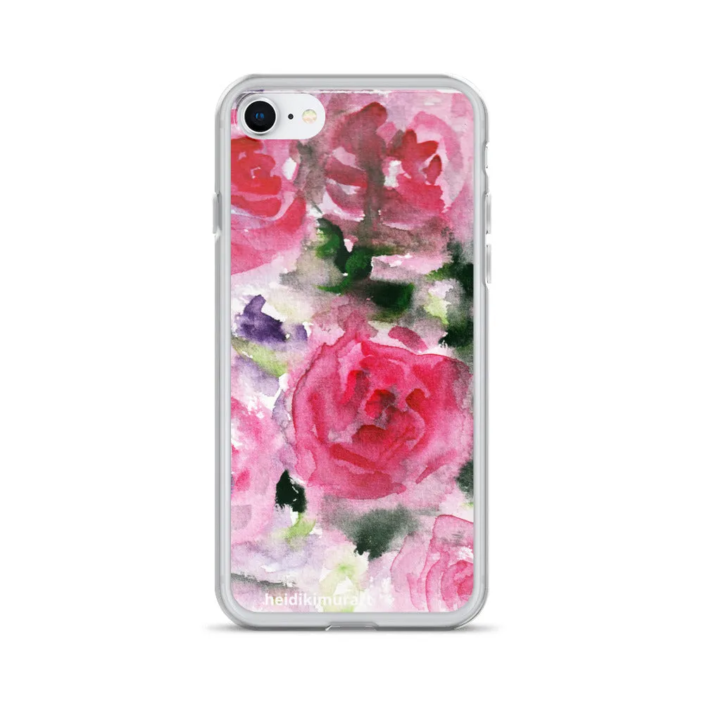 Pink French Rose Phone Case, iPhone X | XS | XR | XS Max | 8 | 8  | 7| 7  Phone Case-Printed in USA/EU