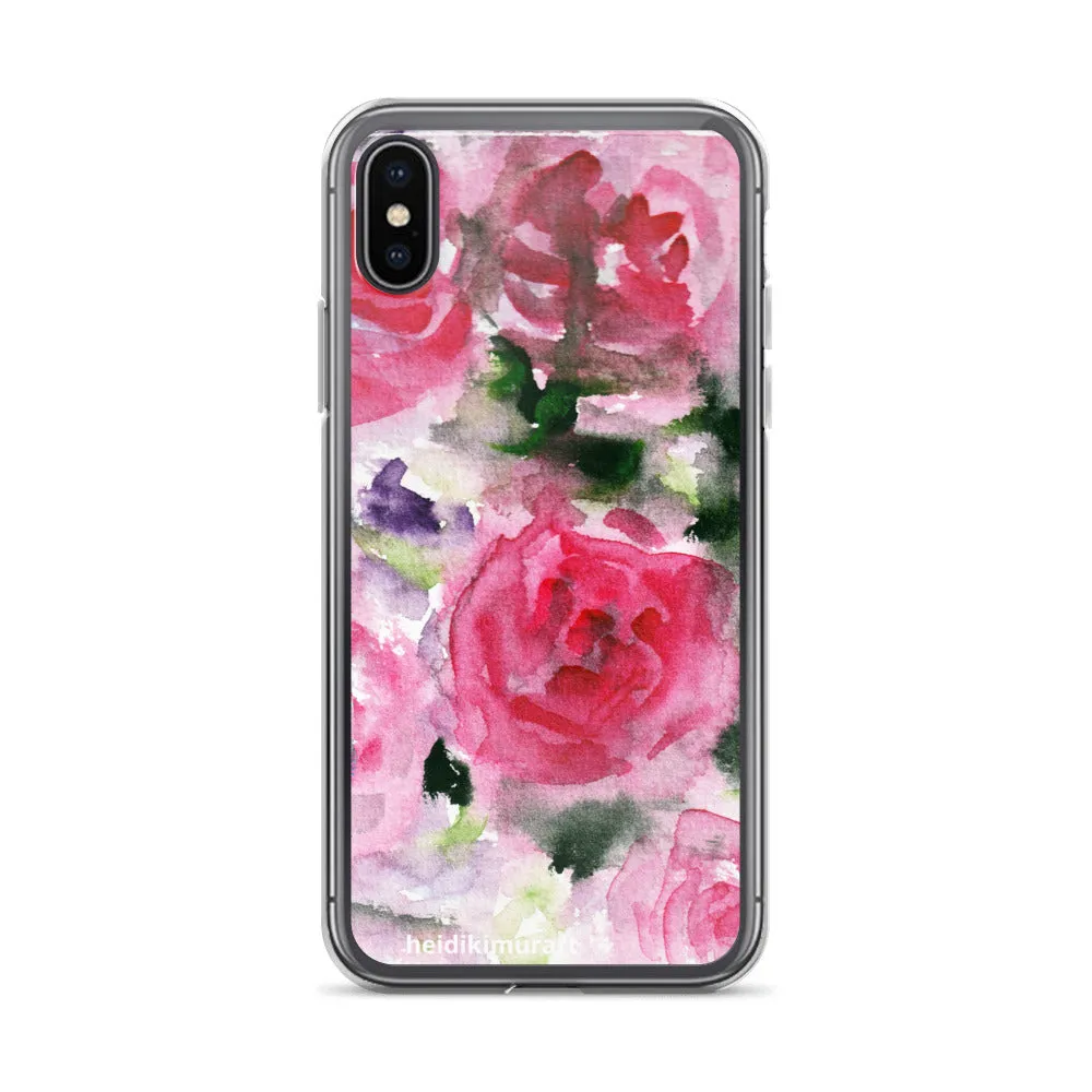 Pink French Rose Phone Case, iPhone X | XS | XR | XS Max | 8 | 8  | 7| 7  Phone Case-Printed in USA/EU