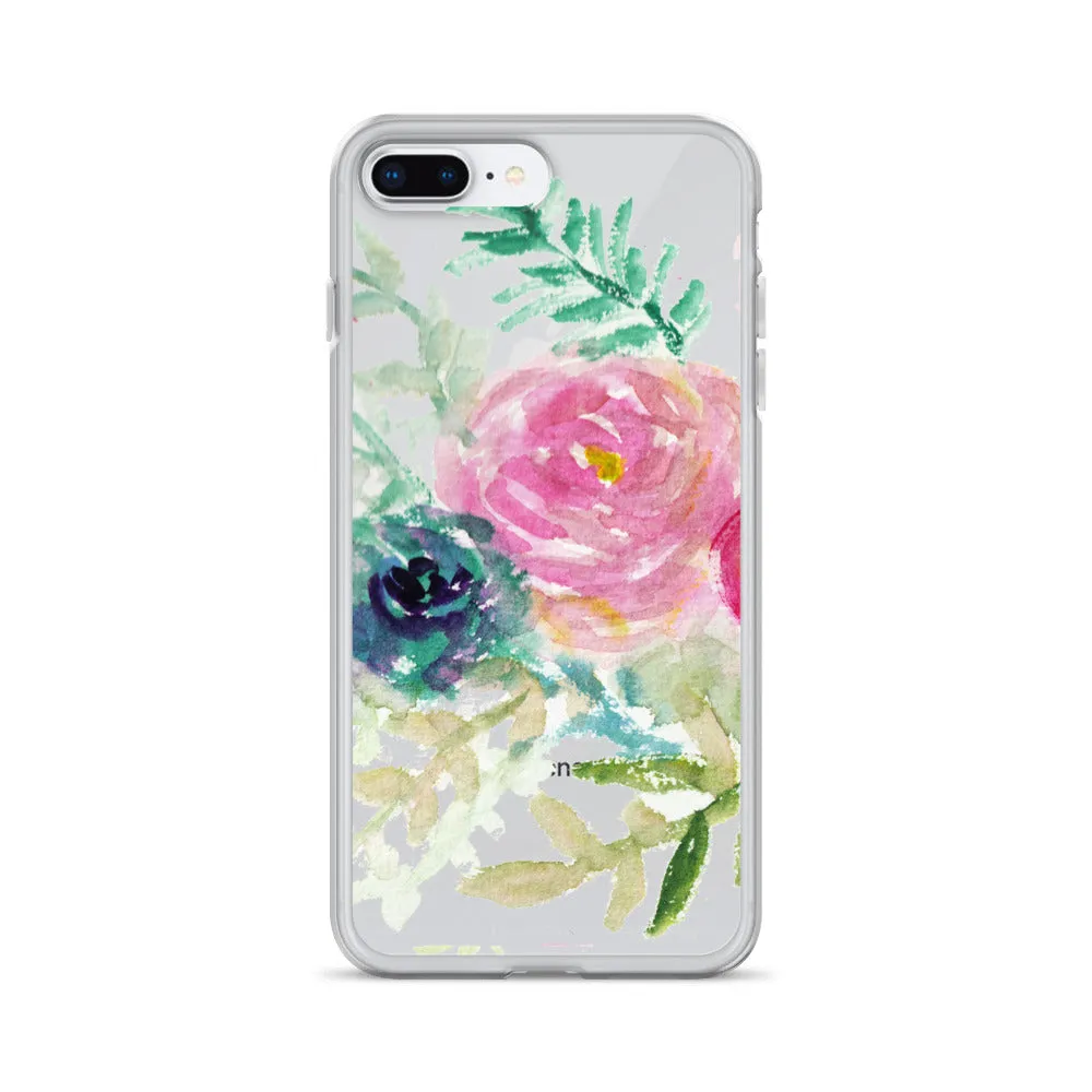 Pink Rose Floral Phone Case, iPhone X | XS | XR | XS Max | 8 | 8  | 7| 7  Phone Case-Printed in USA/EU