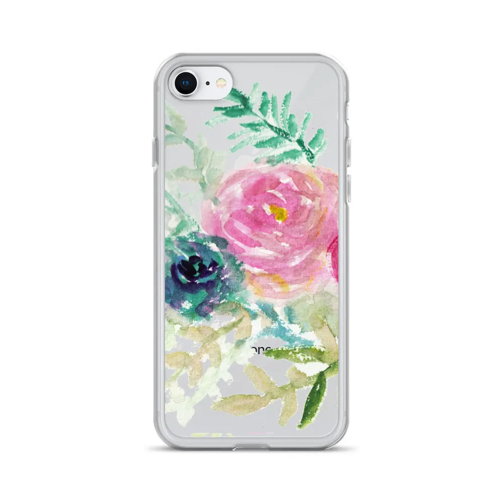 Pink Rose Floral Phone Case, iPhone X | XS | XR | XS Max | 8 | 8  | 7| 7  Phone Case-Printed in USA/EU