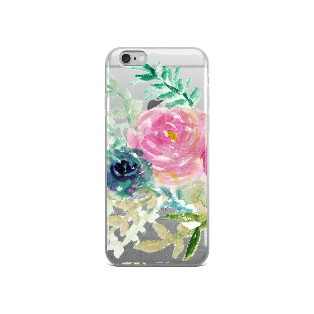 Pink Rose Floral Phone Case, iPhone X | XS | XR | XS Max | 8 | 8  | 7| 7  Phone Case-Printed in USA/EU