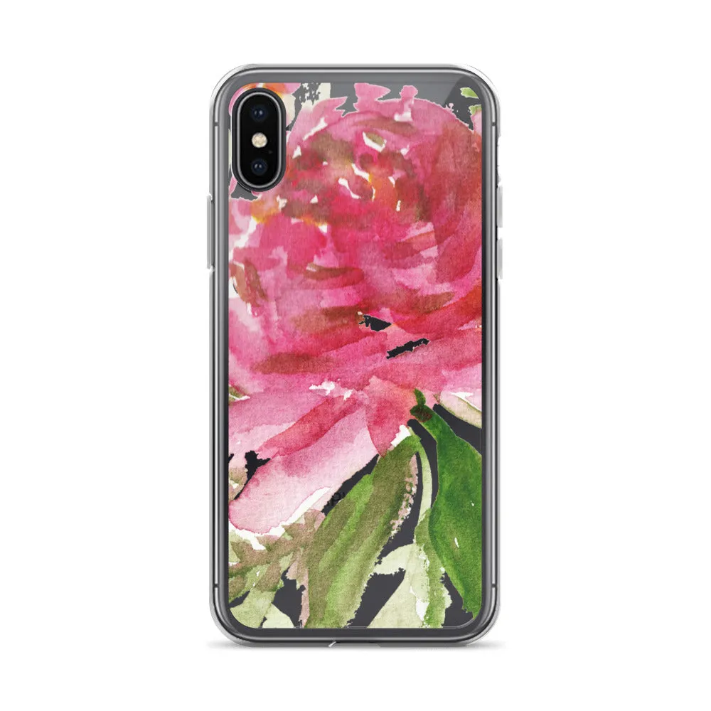 Pink Rose iPhone Case, iPhone X | XS | XR | XS Max | 8 | 8  | 7| 7  Phone Case-Printed in USA/EU