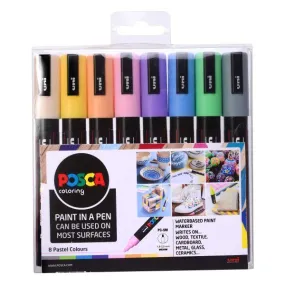 Posca PC - 5M Medium Bullet Tip - Wallet of 8 Pastel Colours
