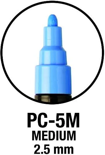 Posca PC - 5M Medium Bullet Tip - Wallet of 8 Pastel Colours