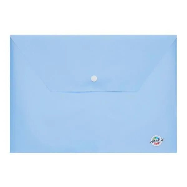 Premto Pastel A4 Button Wallet - Cornflower Blue