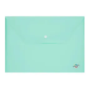 Premto Pastel A4 Button Wallet - Mint Magic