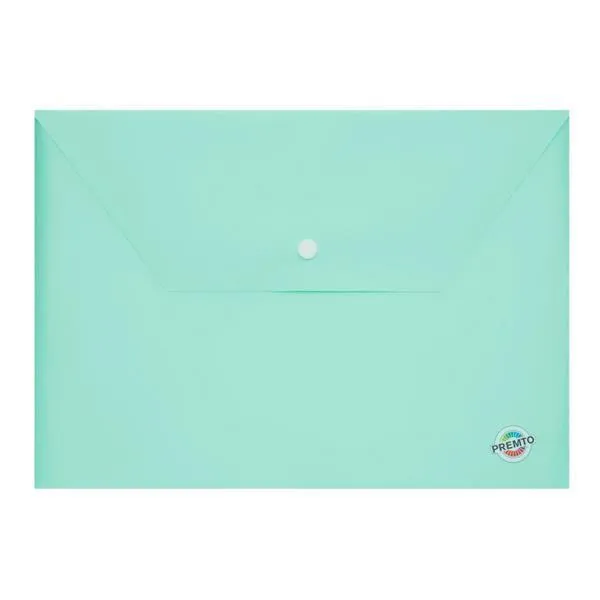 Premto Pastel A4 Button Wallet - Mint Magic